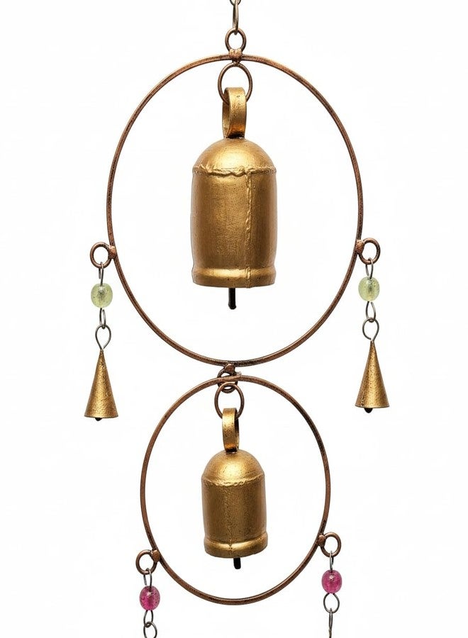 MIRAMAYEE Metal Array of Bells Wind Chime for Home Decoration and Gifting (Antique Gold Hanging) - Image 3